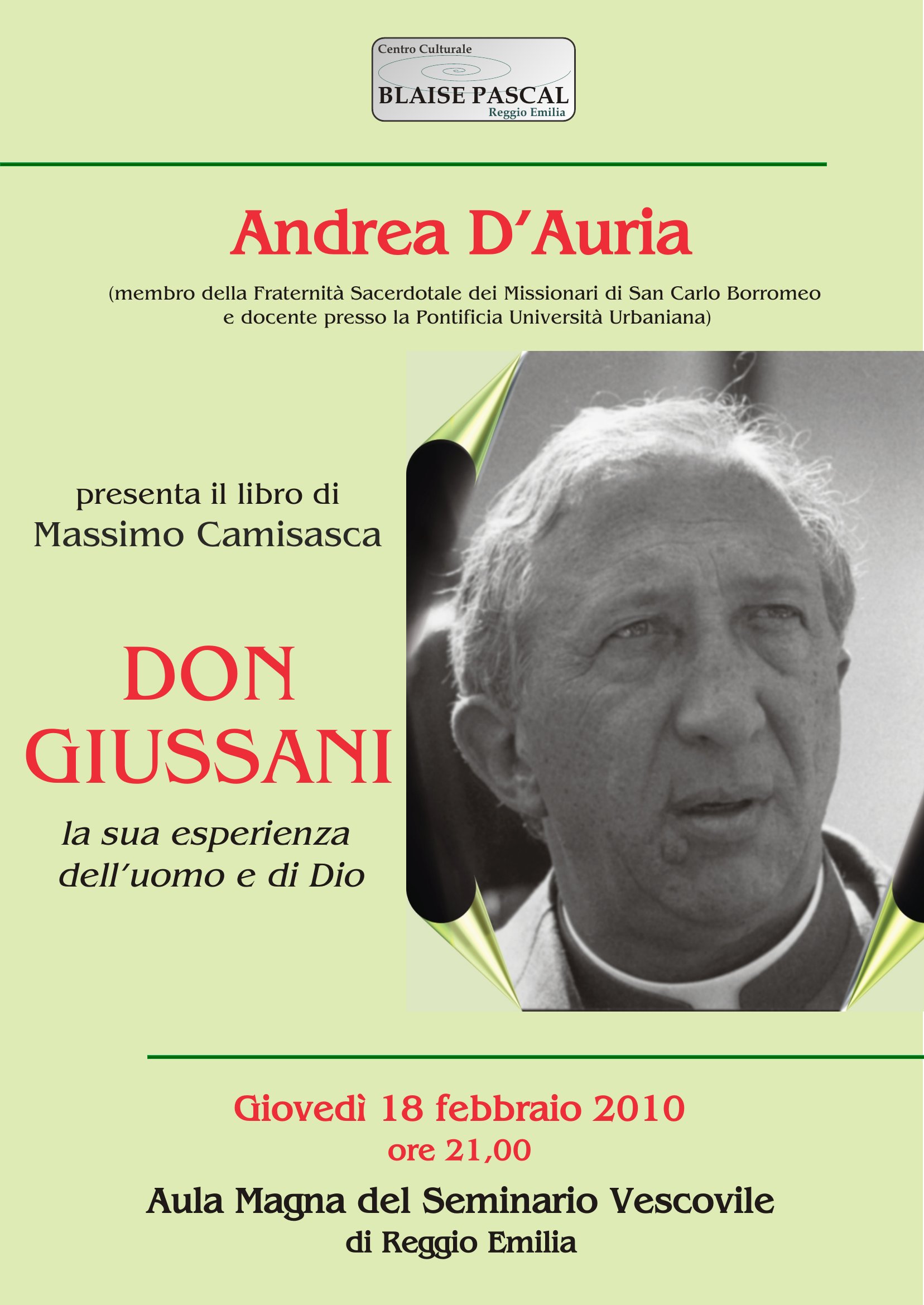 Don Giussani: la sua esperienza dell'uomo e di Dio